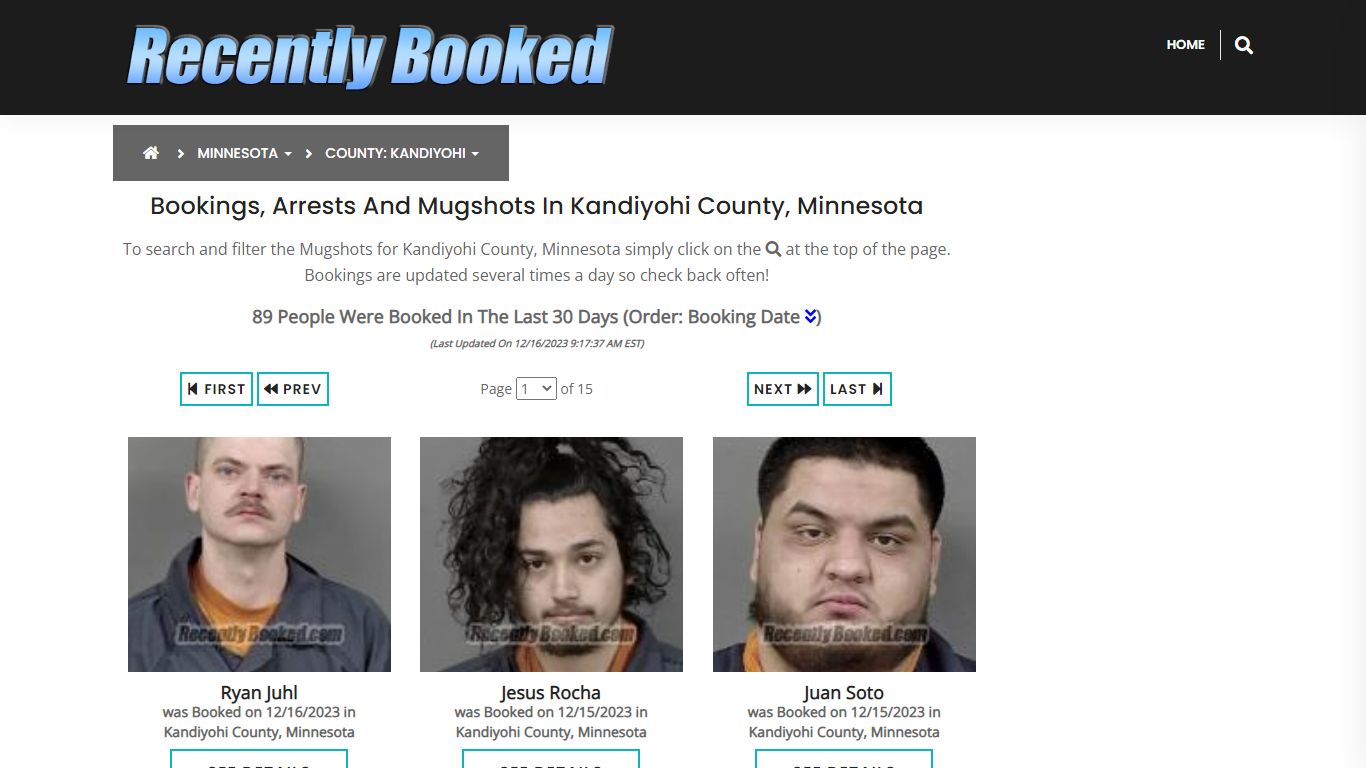 Bookings, Arrests and Mugshots in Kandiyohi County, Minnesota